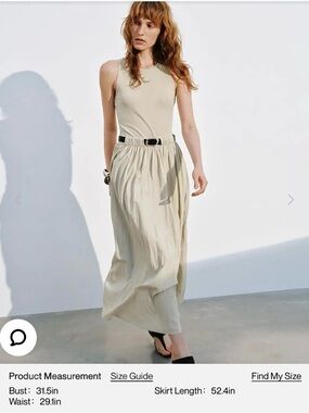 Urban Revivo Sleeveless Cream Maxi Dress with Elastic Belt Waist